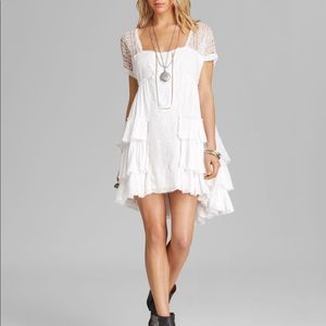 Free People Sunbeams White Lace Mini Dress